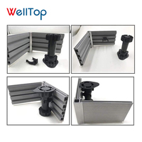 Pieds de Nivellement WELLTOP 06.006 Réglables en Plastique pour Canapé, Armoire de Cuisine, Pieds en Plastique Noir pour Meubles de Cuisine