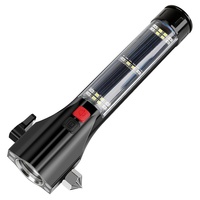Cône de sécurité multifonctionnel en alliage d'aluminium pour voiture, lampe torche haute luminosité, alarme d'urgence solaire pour l'extérieur et l'autodéfense