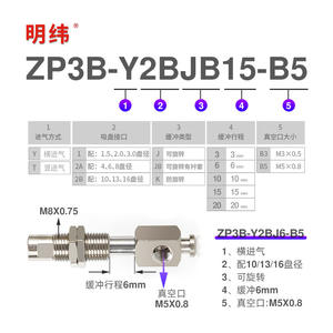 Herrajes para Brazo Robótico, Varilla de Conexión Antirrotación, Soporte de Ventosa al Vacío, Cilindros de Producto ZP3B-T1/2J/K3/6/10/15-B3/B5 - Product Image 5