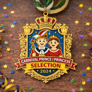เหรียญรางวัลงานคาร์นิวัลเคลือบโลหะแบบกำหนดเอง ออกแบบโดยผู้ผลิตฟรี สำหรับรางวัลเจ้าชายเจ้าหญิง ใช้เป็นของที่ระลึก - Product Image 1
