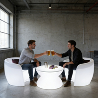 Table de bar lumineuse pour chicha, combinaison table et chaise, 16 couleurs changeantes, IP65, mobilier de bar extérieur, vente en gros fabricant