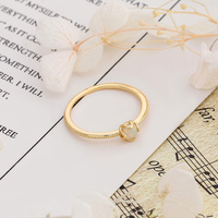Emotiona Circuluml Factory Bague en Argent Sterling 925 Plaqué Or 14K avec Pierre Précieuse Turquoise Opale Simpler