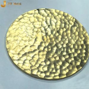 LL258 Placa de Acero Inoxidable 304/316L Martillada a Mano, Color Latón Espejo, Grabada en Relieve, Estampada en Oro Titanio, Plegado y Corte Personalizados - Product Image 4