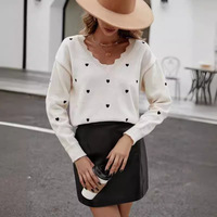 Pull décontracté pour femmes en gros, automne, nouveau, motif à pois, col en V, grande taille, cardigan ample