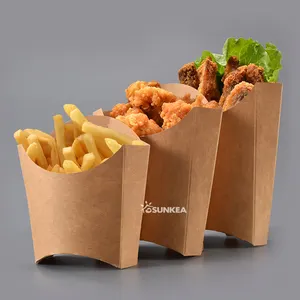 Disposable Customize Fast Food Fried Chip Paper Cup Potato Chips Scoop Paper Box