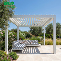 Kit de pergola moderne pour extérieur, imperméable, résistant au vent, pergola motorisée, structure en aluminium, toit rigide, gazebo à lames orientables