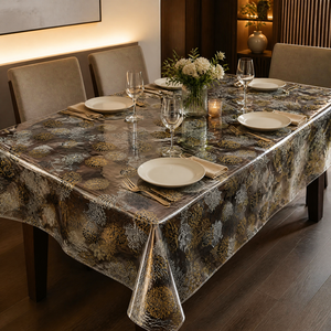 <span class=keywords><strong>Nappe</strong></span> transparente laser noire <span class=keywords><strong>et</strong></span> <span class=keywords><strong>or</strong></span> à motifs floraux pour la maison, les salles à manger, les hôtels <span class=keywords><strong>et</strong></span> les restaurants - Product Image 3