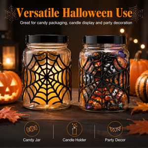 Contenitore in Plastica Trasparente a Forma di Ragnatela per Caramelle di Halloween, Personalizzabile OEM, con Coperchio per Forniture per Feste - Product Image 6