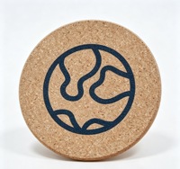 Sous-verre circulaire en liège Eco-Hero, écologique, recyclé, naturel, durable, résistant à la chaleur, pour café, maison/bureau/personnalisation