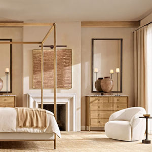 Sillón RH <span class=keywords><strong>LUISA</strong></span>, Sillón de Tela Texturizada Beige Curvo y Acolchado, Moderno y Lujoso para Sala de Estar u Oficina en Casa - Product Image 2