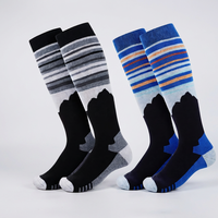 Chaussettes de ski épaisses en laine et coton pour hommes, antidérapantes, haute performance, thermiques, hauteur genou, pour l'hiver, le ski, le snowboard et la randonnée