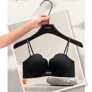 Conjunto de Sujetador con Tirantes Finos para Mujer, Busto Pequeño, Push-Up, Sin Varillas, Sin Costuras, Sexy, Negro, de Algodón, para Adultas y Jóvenes de 18 a 40 Años - Product Image 3