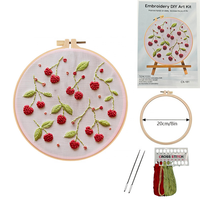 Kit de broderie DIY fait main pour débutants, motif fruits, ensembles de kits de broderie, artisanat pour les débutants en techniques de broderie