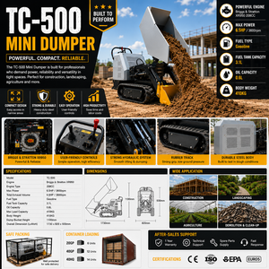 Hot Sale Cheap Mini Rubber Crawler Dump Truck Free Shipping EPA CE EUR5 Compact Mini <b>Track</b> Dumper - Product Image 3