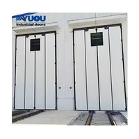 Sistema de Puerta Plegable Horizontal Automática Eléctrica Extra Grande de China con Paneles Sándwich de Acero Industrial