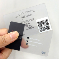 Kostenloses Design Individuelle Transparente PVC-Karten, Wasserdicht mit QR-Code für Visitenkarten, Klare Smarte NFC-Geschäftskarte aus Kunststoff
