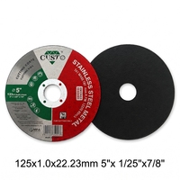 Disque de découpe abrasif en acier inoxydable 125 mm x 1 mm x 22,5 mm, dureté moyenne, OEM