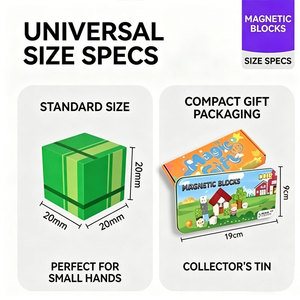 Blocchi Magnetici da Costruzione 35 <span class=keywords><strong>Pezzi</strong></span>, Set da Viaggio, Gioco di Costruzione con Cubi Magnetici - Product Image 3
