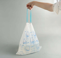 Sacs poubelles biodégradables et compostables en amidon de maïs PLA, résistants à la déchirure, imperméables, écologiques, avec cordon de serrage, en rouleau