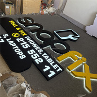 Letras Metálicas 3D con Retroiluminación Dorada, Letrero Comercial para Exteriores para Empresas y Hospitales, Resistente al Agua IP65