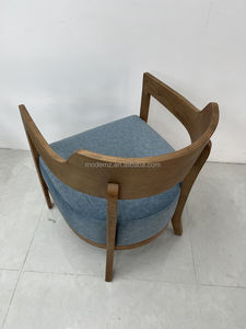 मध्य शताब्दी डिजाइनर आर्मचेयर लकड़ी के फ्रेम आर्म कुर्सी नीले अवकाश लाउंज उच्चारण कुर्सियां लिविंग रूम के लिए - Product Image 5