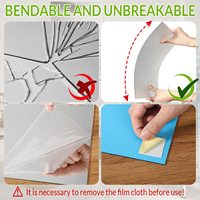 Wholesale Self Adhesive Acrylic Mirror Flexible Plastic Mirror Sheets Wall Stickers Combination Frameless Small Mirror