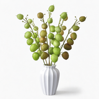 Nieuwe Aanwinsten Kunstmatige Real Touch Evergreen Halloween Thanksgiving Kerst Groene Club Fruit Bloem Ballon Plant Tak Zacht
