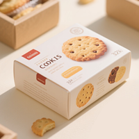 Boîte à emporter en carton brun élégant, personnalisable, recyclable, pour l'emballage de brownies, de biscuits et de beignets
