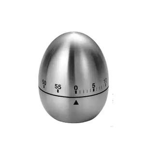 Temporizador de acero inoxidable para cocina, utensilios de cocina, temporizador mecánico de Metal Manual con forma de huevo