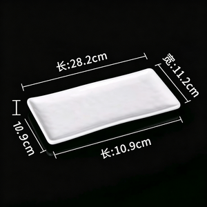 Assiette rectangulaire <span class=keywords><strong>blanche</strong></span> de style occidental moderne, mélamine A5, passe au lave-vaisselle et respectueuse de l'environnement, possibilité de personnalisation - Product Image 4