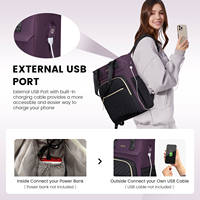 Sac à dos de voyage large et ouvert Sac à dos pour étudiant École Travail Affaires Ordinateur Fourre-tout Sac à dos pour ordinateur portable 15.6 pouces pour femmes