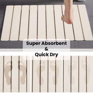 แผ่นรองพื้นห้องน้ำแบบพับได้ ทำจากหินไดอะตอม ดูดซับน้ำได้ดี แห้งเร็ว - Product Image 1