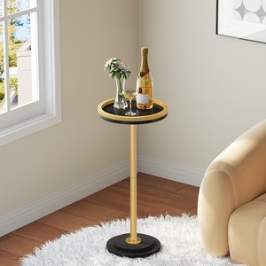 Wholesale <strong>Small</strong> Round Iron Side <strong>Table</strong> Black Gold Coffee <strong>Drink</strong> Martini <strong>Table</strong> for Modern Living Room for <strong>Small</strong> Spaces - Product Image 3