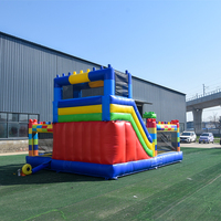 Parcours d'obstacles de location de fête commerciale gonflable avec toboggan gonflable grand château gonflable gonflable et maison de rebond