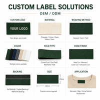 Étiquettes tissées élégantes multicolores, fabrication en usine, logo personnalisé, étiquettes de col en polyester haute densité, étiquettes tissées pour vêtements