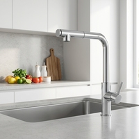 Robinet de cuisine monocommande avec cartouche céramique, design moderne, finition or, noir, chrome, montage sur plan, douchette extractible, garantie 5 ans
