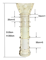 Reazone Colonnes décoratives en béton ABS personnalisées de haute précision, style piliers romains, pour usage extérieur, durée de vie de 3 ans