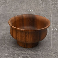 Bol à thé au lait mongol artisanal populaire en bois, bol rond tibétain en bois pour ghee, supporte logo personnalisé, bois massif naturel