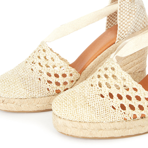 Alpargata de verano de <span class=keywords><strong>cuerda</strong></span> de cáñamo, <span class=keywords><strong>sandalias</strong></span> de cuña de <span class=keywords><strong>plataforma</strong></span> alta para mujer - Product Image 4