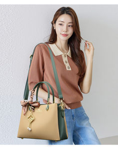 Borsa a Spalla Grande <span class=keywords><strong>di</strong></span> Lusso <span class=keywords><strong>di</strong></span> <span class=keywords><strong>Marca</strong></span> Famosa in Offerta Speciale con Design Color Block Borsa a Mano per Donna Firmata - Product Image 4