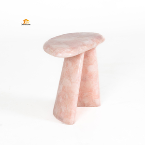 Di lusso graziosi mobili in pietra preziosa rosa quarzo rosa cristallo di pietra tavolino per soggiorno - Product Image 4