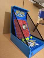 Jeu de lancer de balles de carnaval avec seau en bois écologique, stand de lancer personnalisable avec logo couleur pour location commerciale et foires
