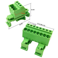 Connecteur et fiche pour montage sur rail DIN 35 mm, pas de 5,08 mm - Bloc de bornes en ligne sans soudure 2-24P