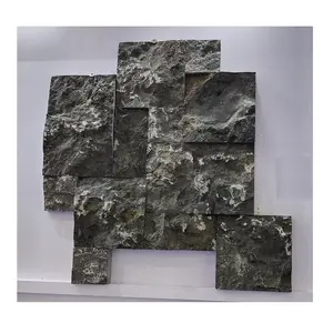 Dark Black Limestone Marble French Pattern Stone Tiles Wall Floor Decor Stone