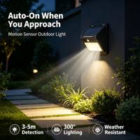 Lampe murale solaire LED IP65 étanche, batterie 800mA, détecteur de mouvement, 3 modes, lumière de sécurité pour extérieur, jardin, entrepôt