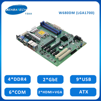 Cartes mères industrielles ATX W680DM LGA1700 avec chipset W680, 4 DDR4, max 128 Go, VGA, HD, PS2, TPM, SIM, LPT, 12 USB, 6 COM