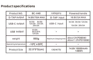 KAZHI 40000mAh Support de batterie universel avec vis 1/4, entrée/sortie USB-C PD, poignée de batterie <span class=keywords><strong>D</strong></span>-Tap pour éclairage photographique extérieur - Product Image 4