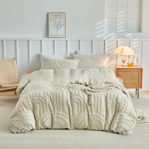 चीनी निर्माता के माइक्रोफाइबर टफ्टेड बेड आराम से सेट शेबी चिक बोहो शैली सर्दियों के मौसम पॉलिएस्टर डवेट कवर - Product Image 1