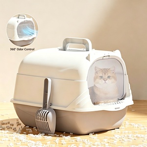 Caja de arena cerrada XXL para gatos, a prueba de salpicaduras, inodoro portátil de plástico para mascotas de interior, novedad 2026, gran oferta, MOQ bajo - Product Image 1