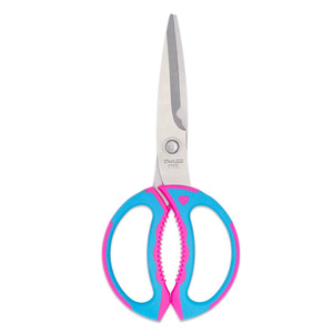 <b>Kitchen</b> <b>Scissors</b> Stainless Steel Straight Head Red And Blue Home Use - Product Image 4